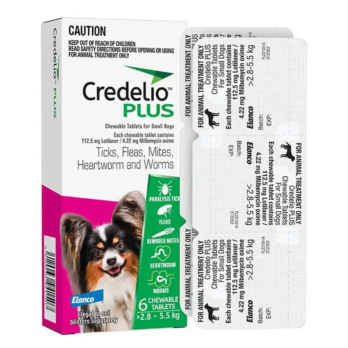 Credelio Plus Chewable Tablets For Small Dogs 2.8-5.5kg
