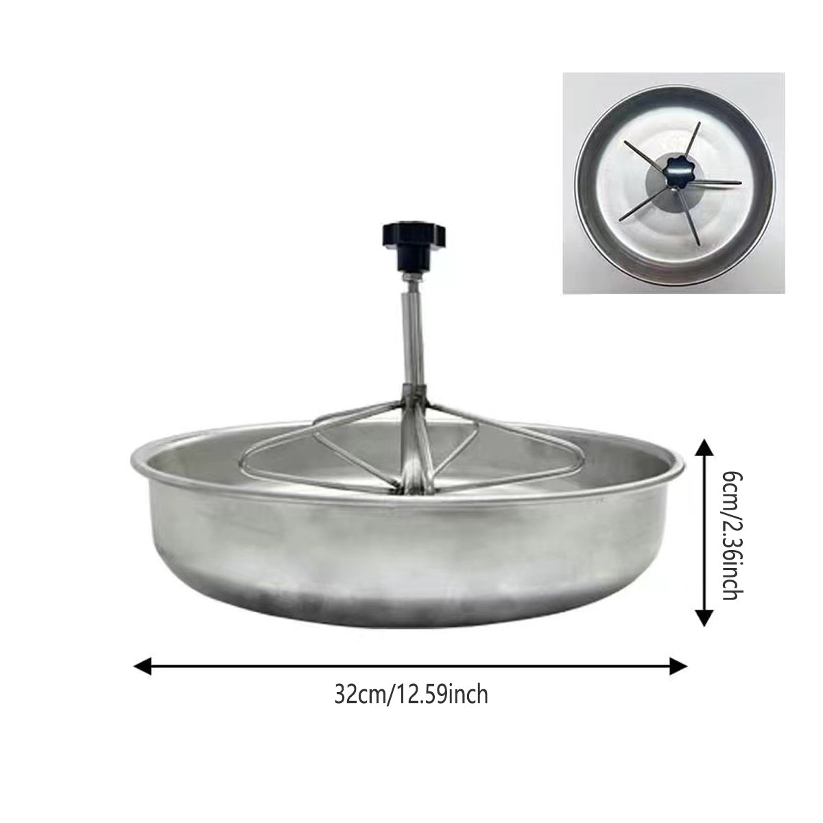 Piglet Feeding Trough Stainless Steel Round Basin Feeder Bowl for Farm Livestock