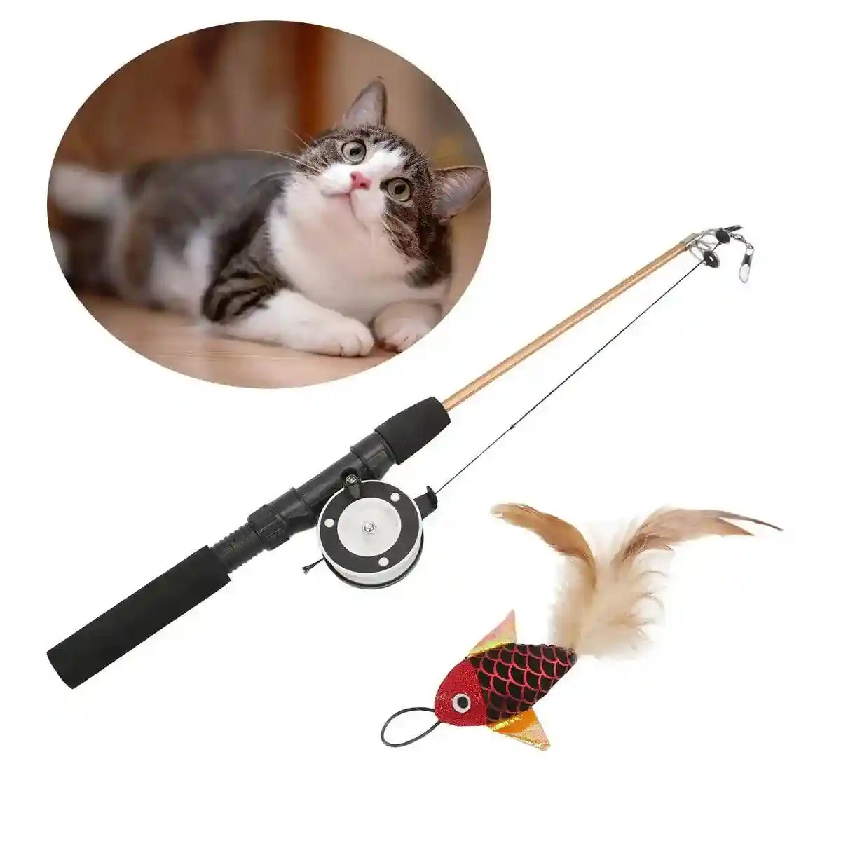 Fun Cat Wand Toy Interactive Fishing Rod