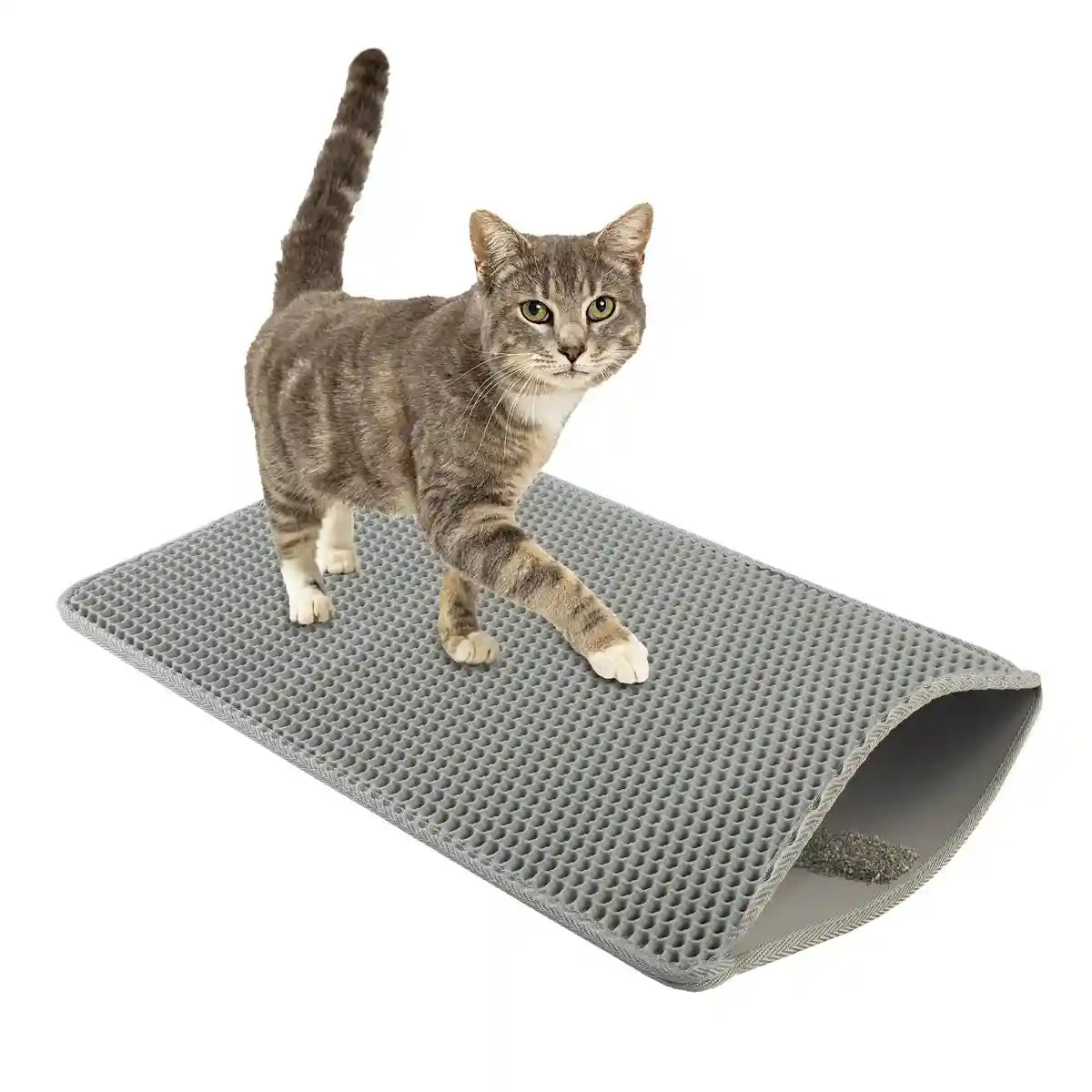 Honeycomb Cat Litter Mat Waterproof Trapping Pad for Easy Cleaning