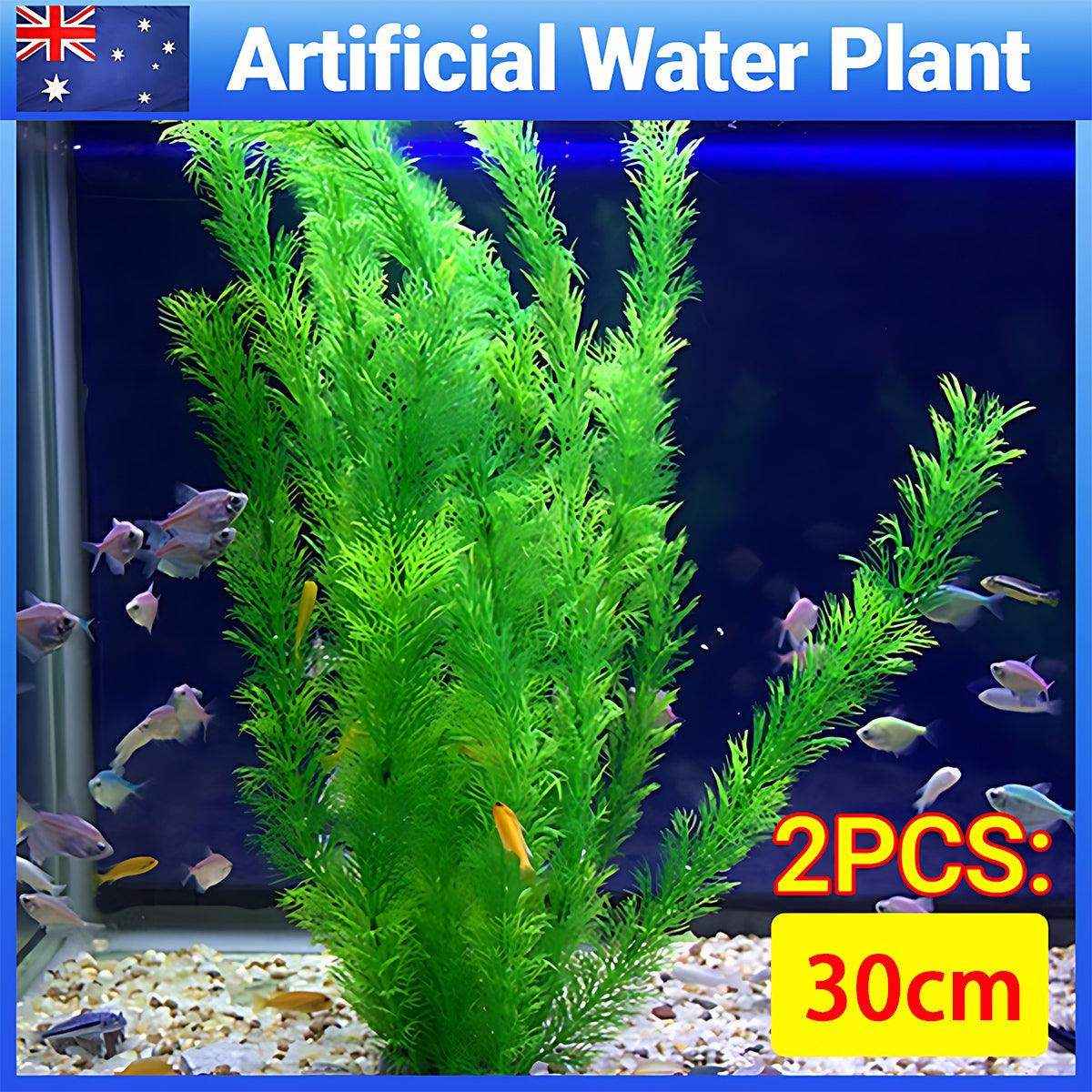 2PCS Artificial Aquarium Plants Realistic Water Grass Decoration for Fish Tank