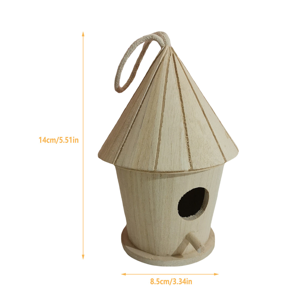 Handcrafted Wooden Bird Nest Hanging Decor