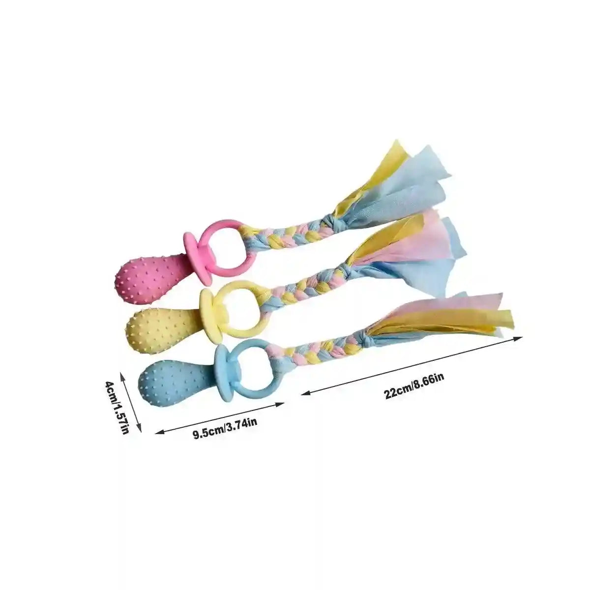 Pacifier Tug Rope Set with Dog Chew Toy for Puppies and Small Dogs