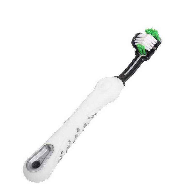 Three-Head Cleaning Tool for Pets with Soft Dog Toothbrush Design
