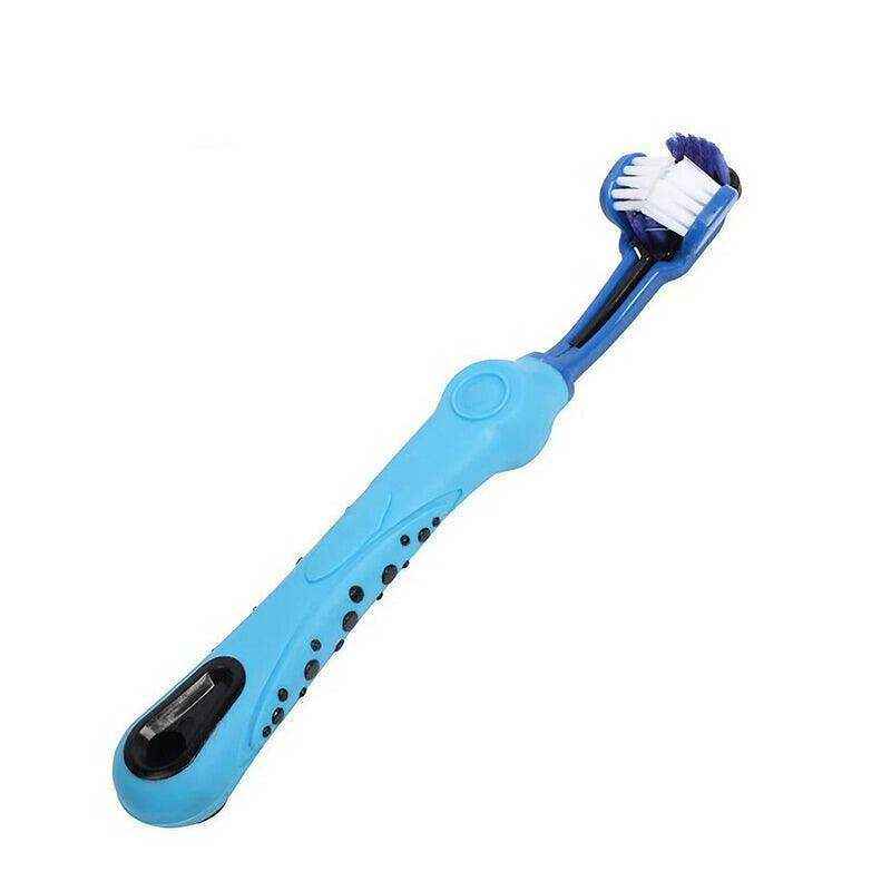 Three-Head Cleaning Tool for Pets with Soft Dog Toothbrush Design