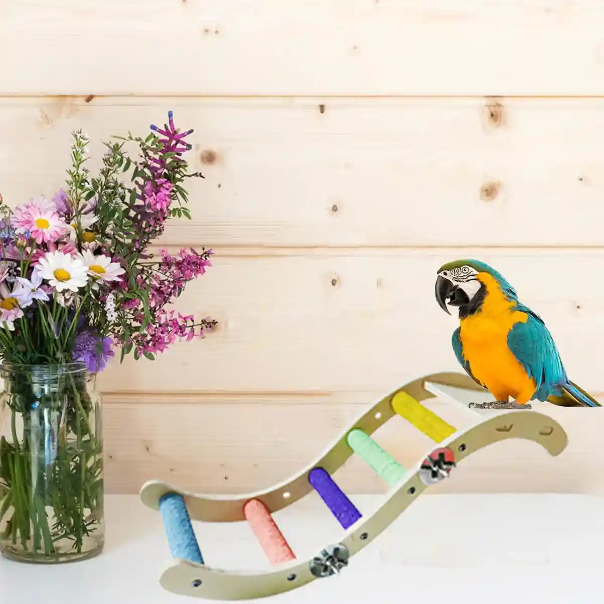 Parrot Climbing Ladder Toy for Birds Claw Care & Swing Platform