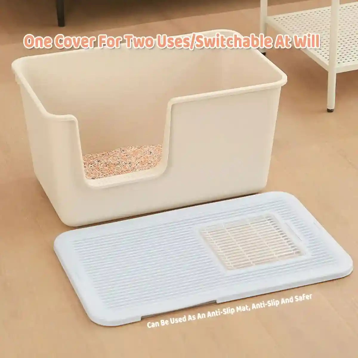 Enclosed Cat Litter Box with Top Entry and Scoop Holder