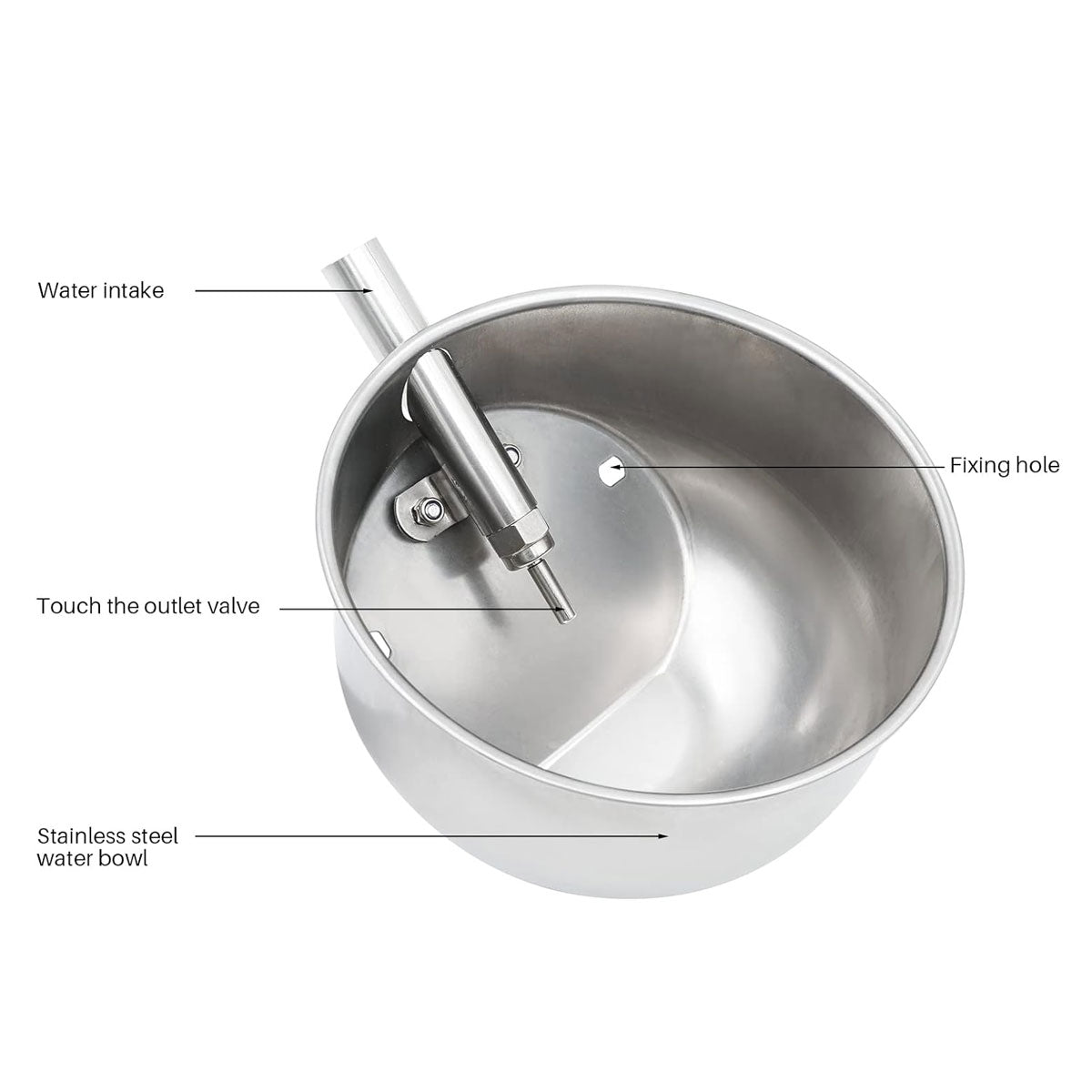 Stainless Steel Pig Drinking Bowl Automatic Refill