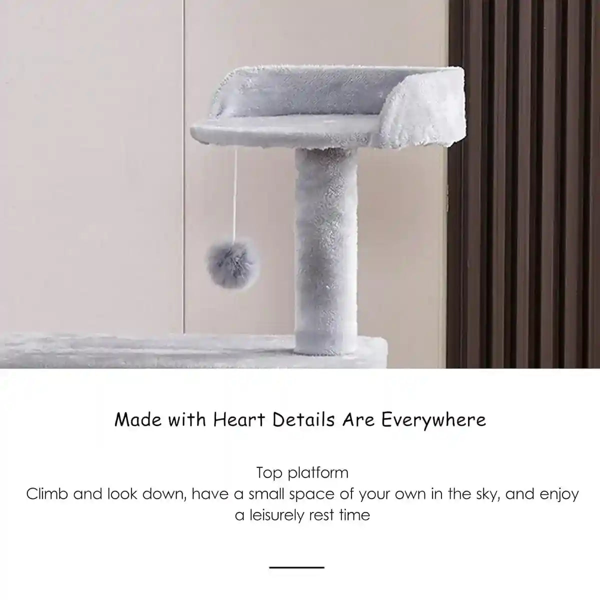 Multi-Level Cat Climbing Frame with Condo and Sisal Scratching Post