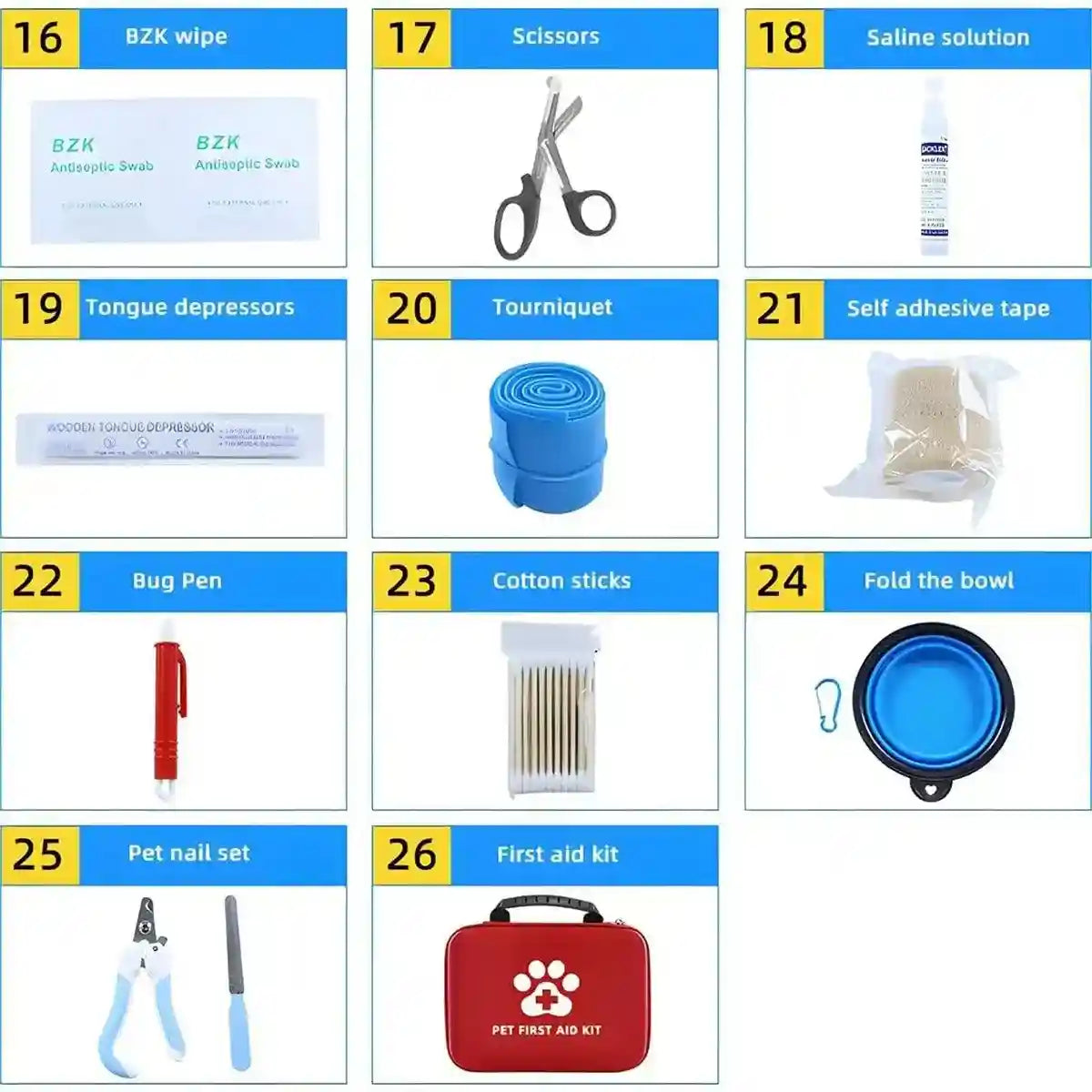 Essential Dog First Aid Kit 101-Piece Pet Emergency Medical Set