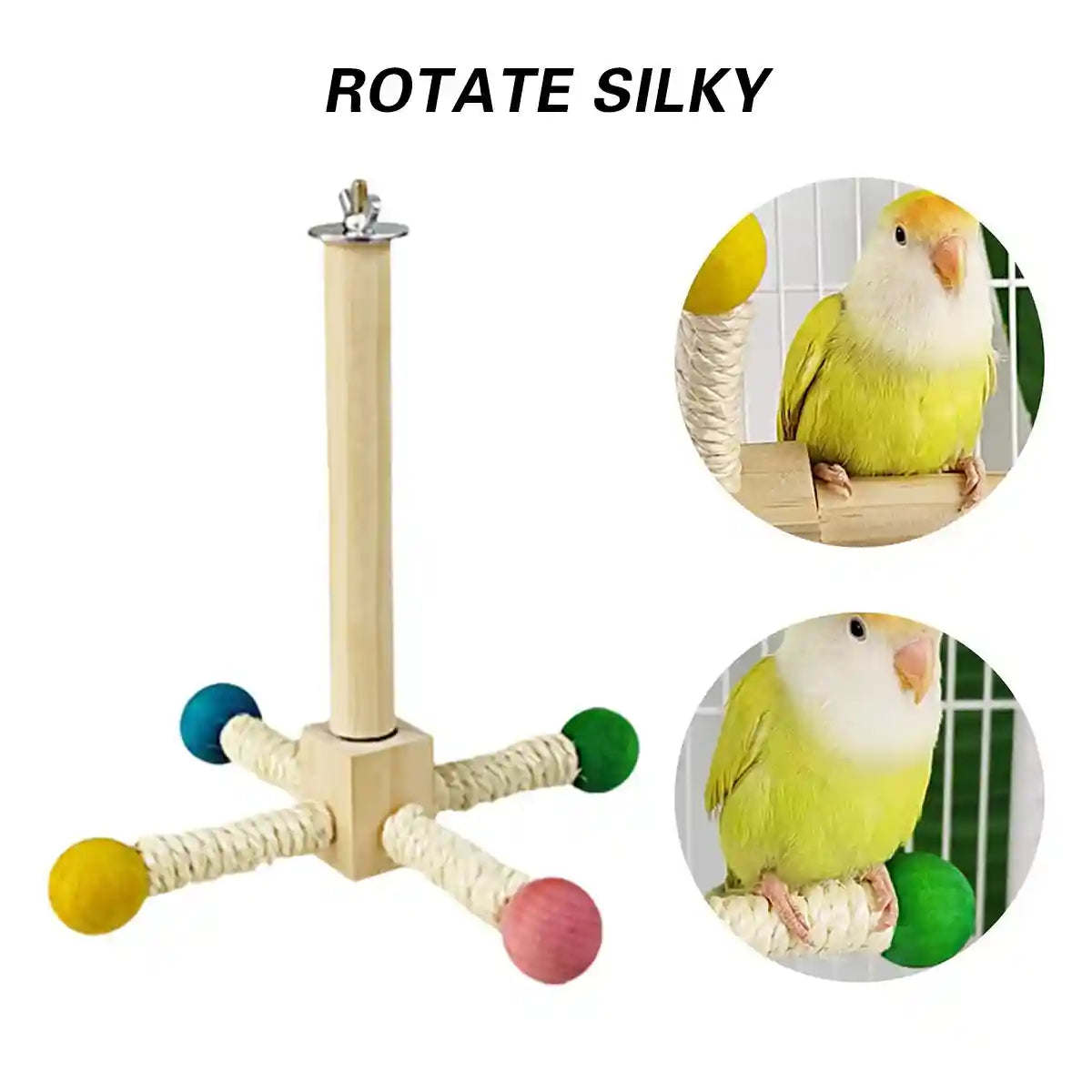 360° Rotating Bird Stand with Silent Bearings for Parrots and Budgies