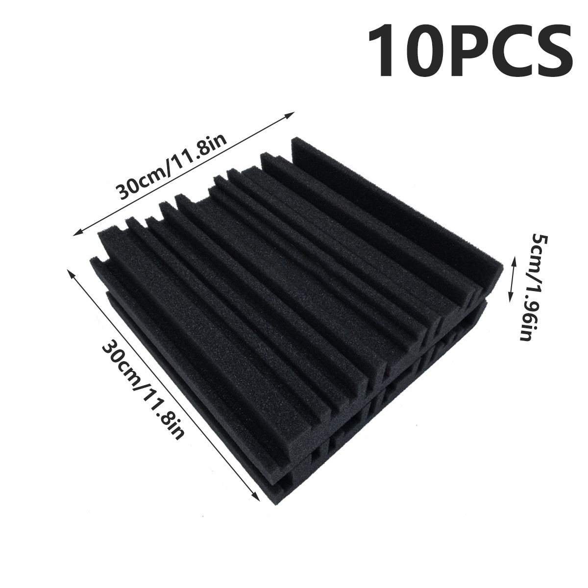 Acoustic Foam Panels 30×30×5cm Sound Absorbing (10 Pack)