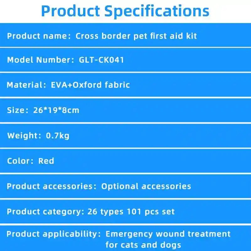 Essential Dog First Aid Kit 101-Piece Pet Emergency Medical Set