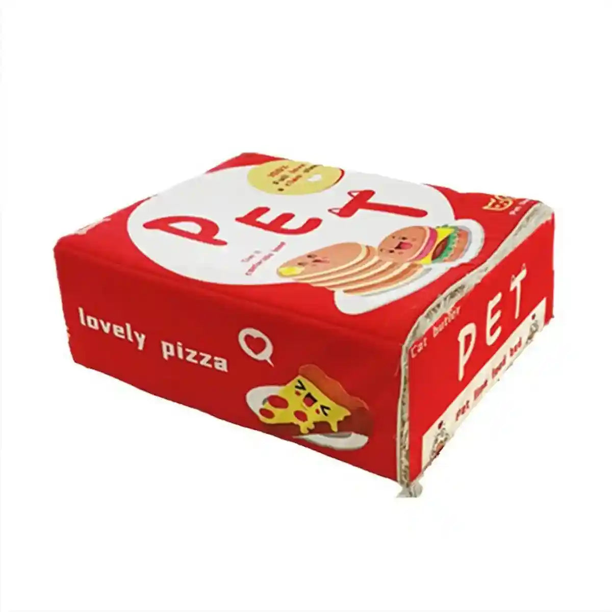 Snack-Themed Plush Cat Bed Cozy Rectangular Pet Sleeping Nest