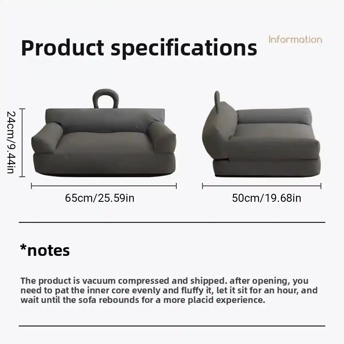 Waterproof PU Leather Dog Sofa Bed with Double Pillows