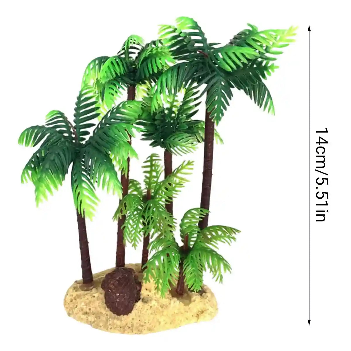 Fish Tank Plastic Coconut Tree Decoration Tropical Aquarium Ornament