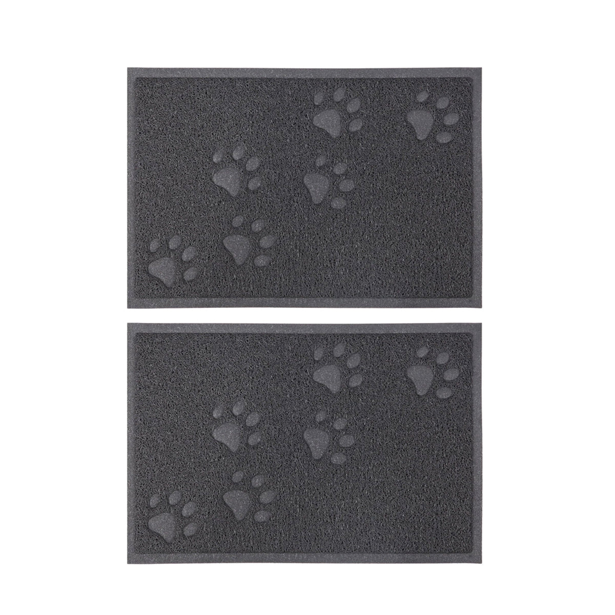 Pet Food Mat 2PCS Paw Print Design Non Slip Floor Feeding Mat for Dogs and Cats