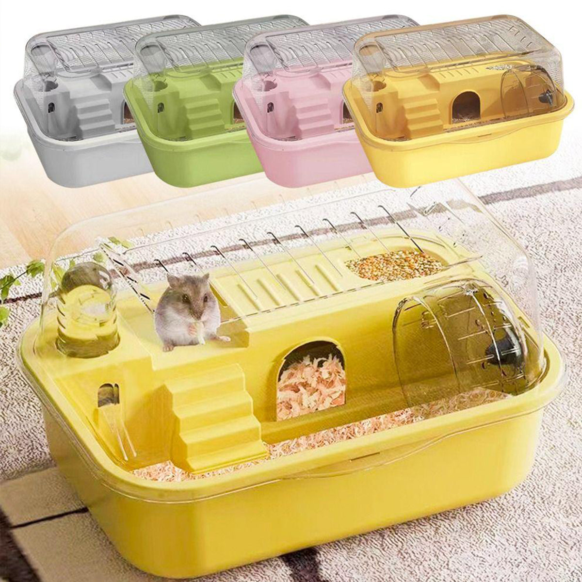 Double-Level Hamster Cage With Acrylic Lid 35cm
