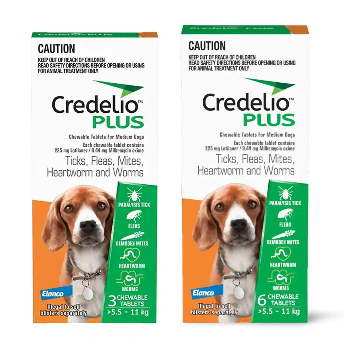 Credelio Plus Chewable Tablets For Medium Dogs 5.6-11kg