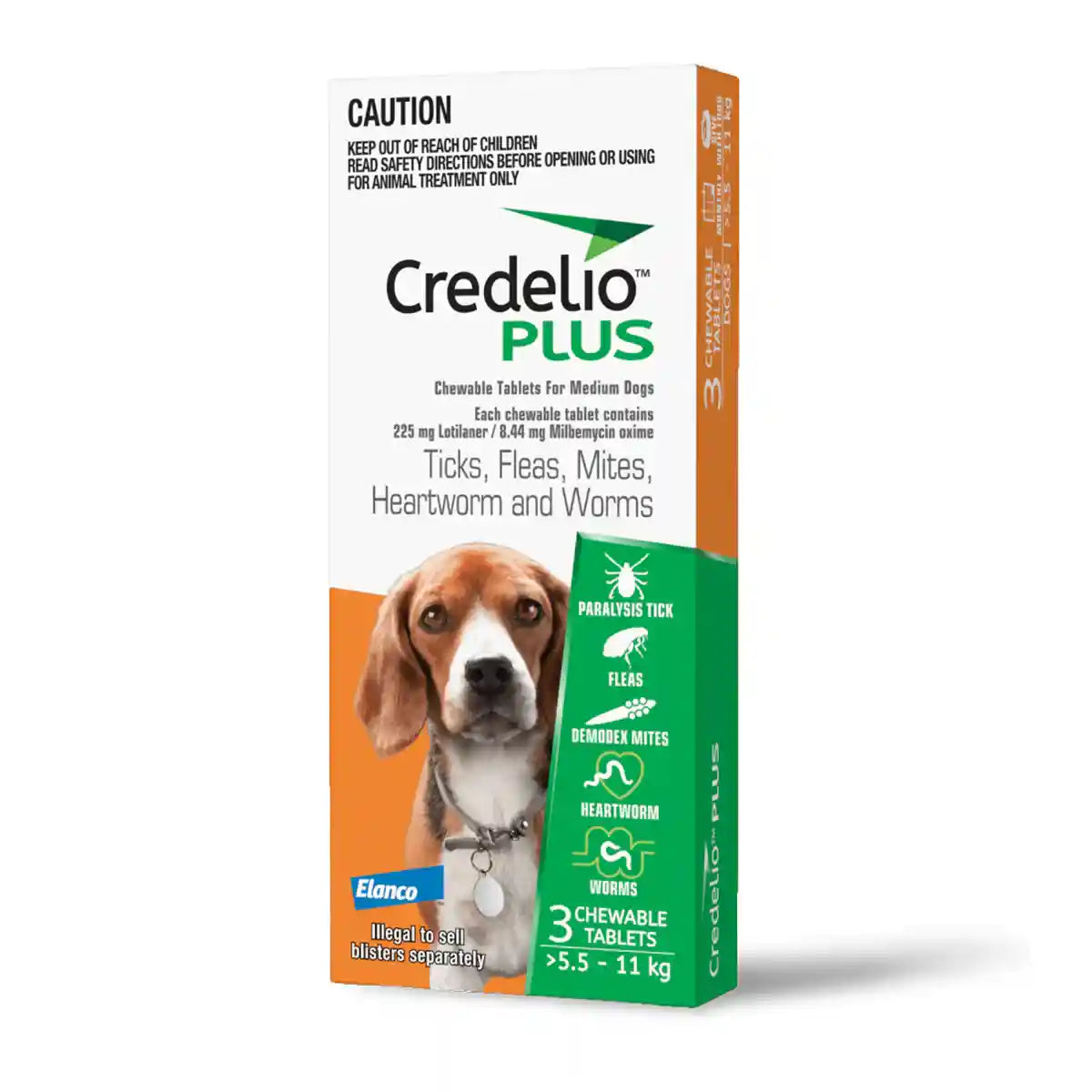 Credelio Plus Chewable Tablets For Medium Dogs 5.6-11kg