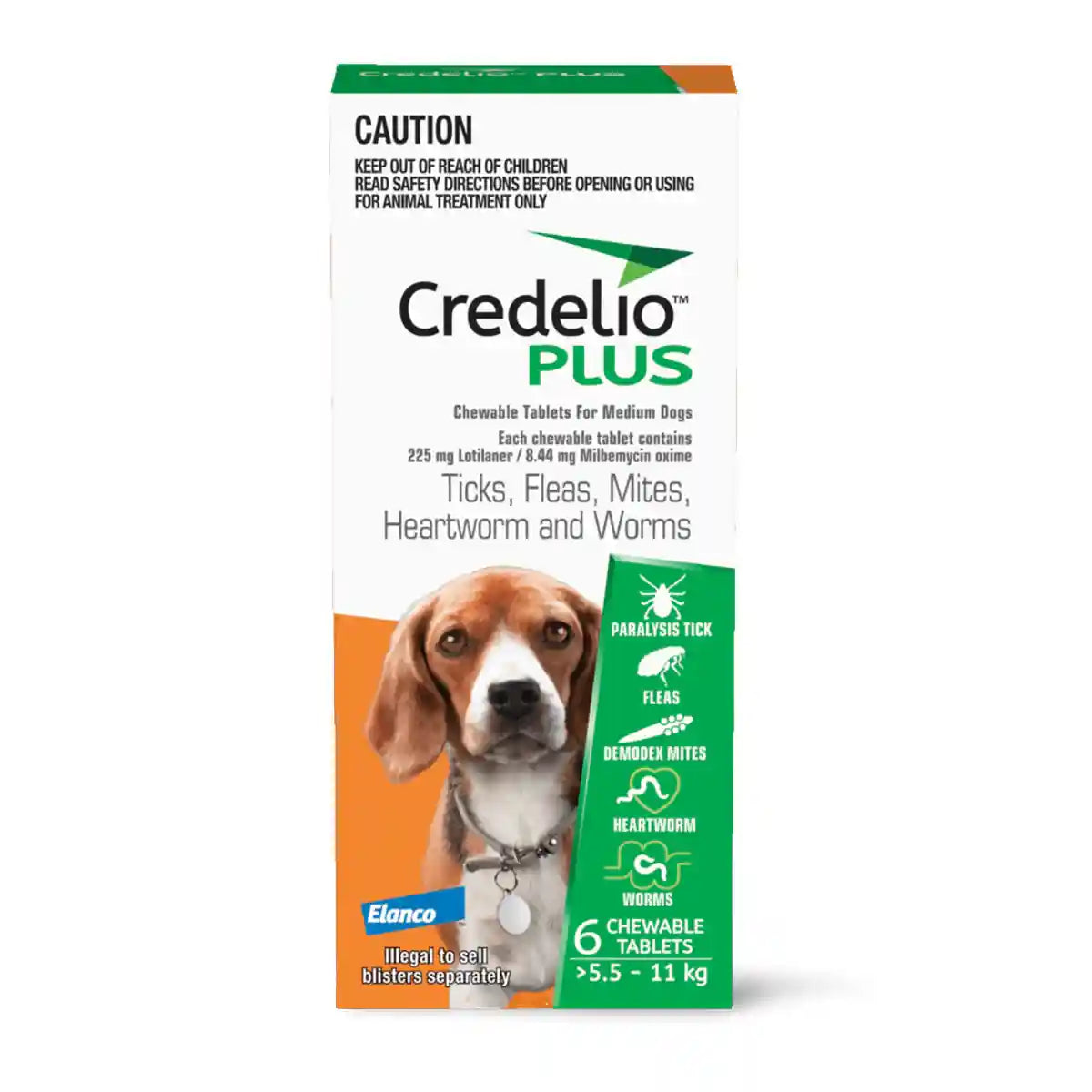 Credelio Plus Chewable Tablets For Medium Dogs 5.6-11kg