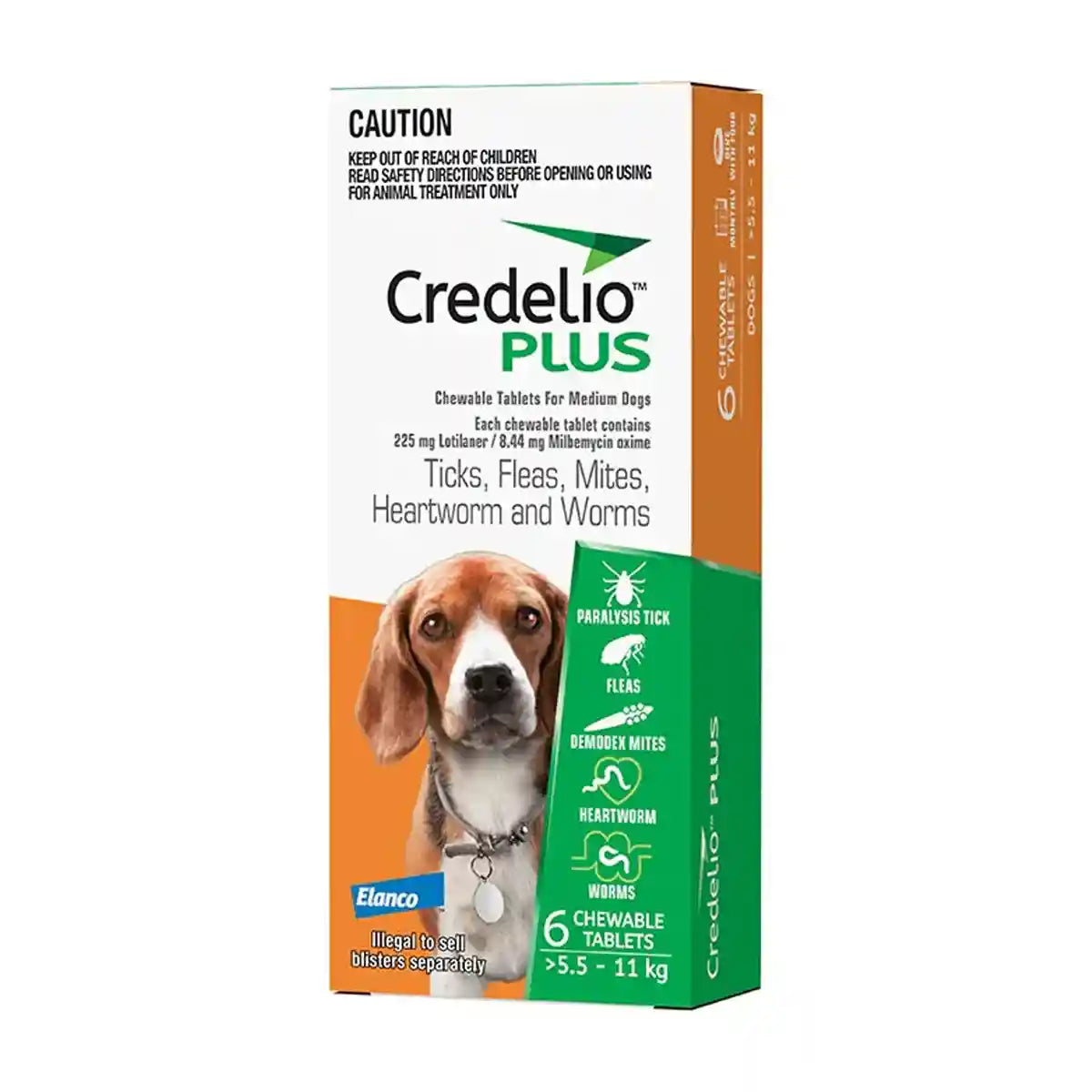Credelio Plus Chewable Tablets For Medium Dogs 5.6-11kg