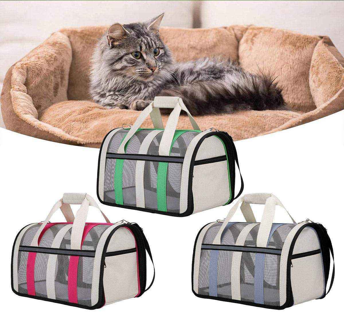 Spacious Travel Bag with Mesh Ventilation Ideal Pet Carriers for Cats