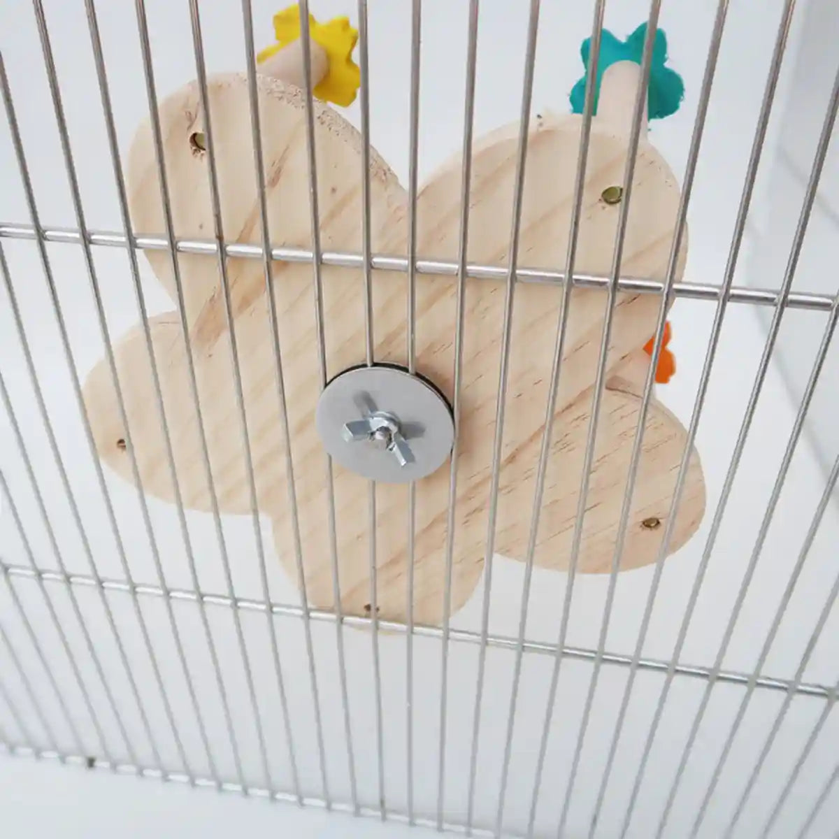Rotatable Ferris Wheel Parrot Toy for Cage Play and Chewing