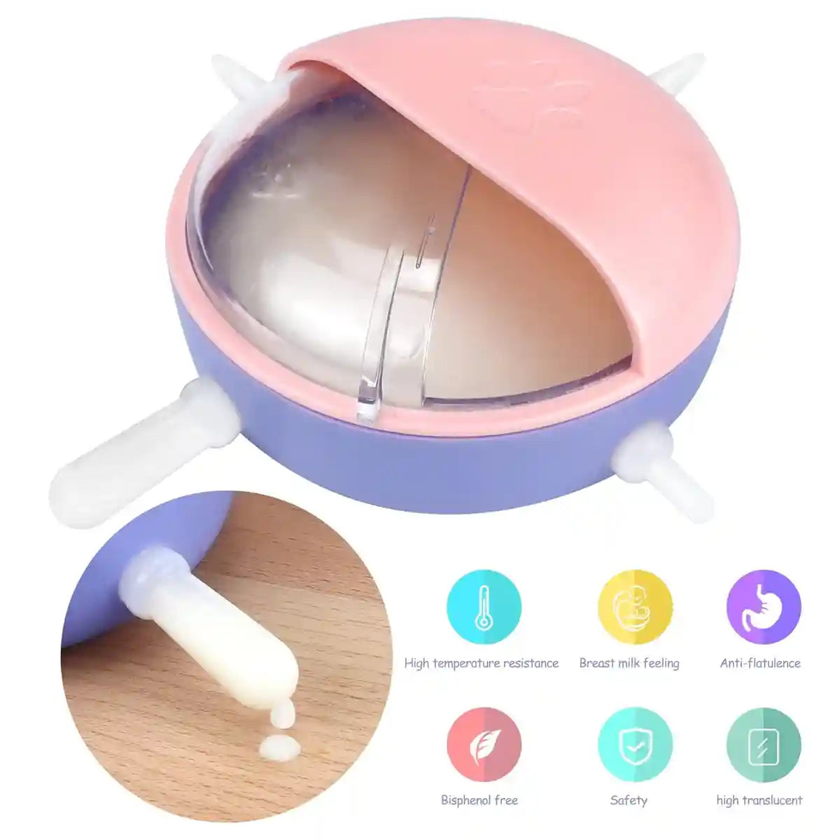 Newborn Pet Milk Feeder Bowl with 5 Silicone Nipples for Kittens & Pups