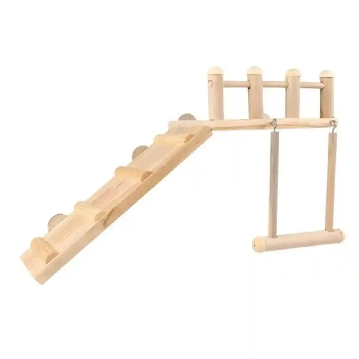3PCS Wooden Bird Toys Set With Swing Ladder and Platform