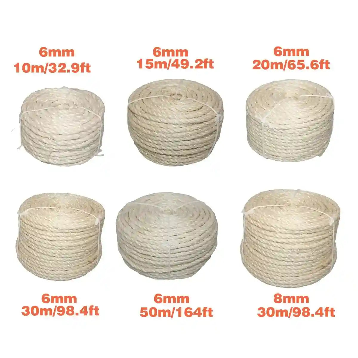Natural Sisal Hemp Rope for Cat Scratching Crafts & Garden DIY