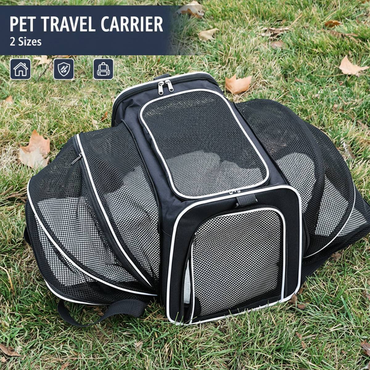 Cat Carrier Bag - Extended Portable Pet Bag for Small Dogs