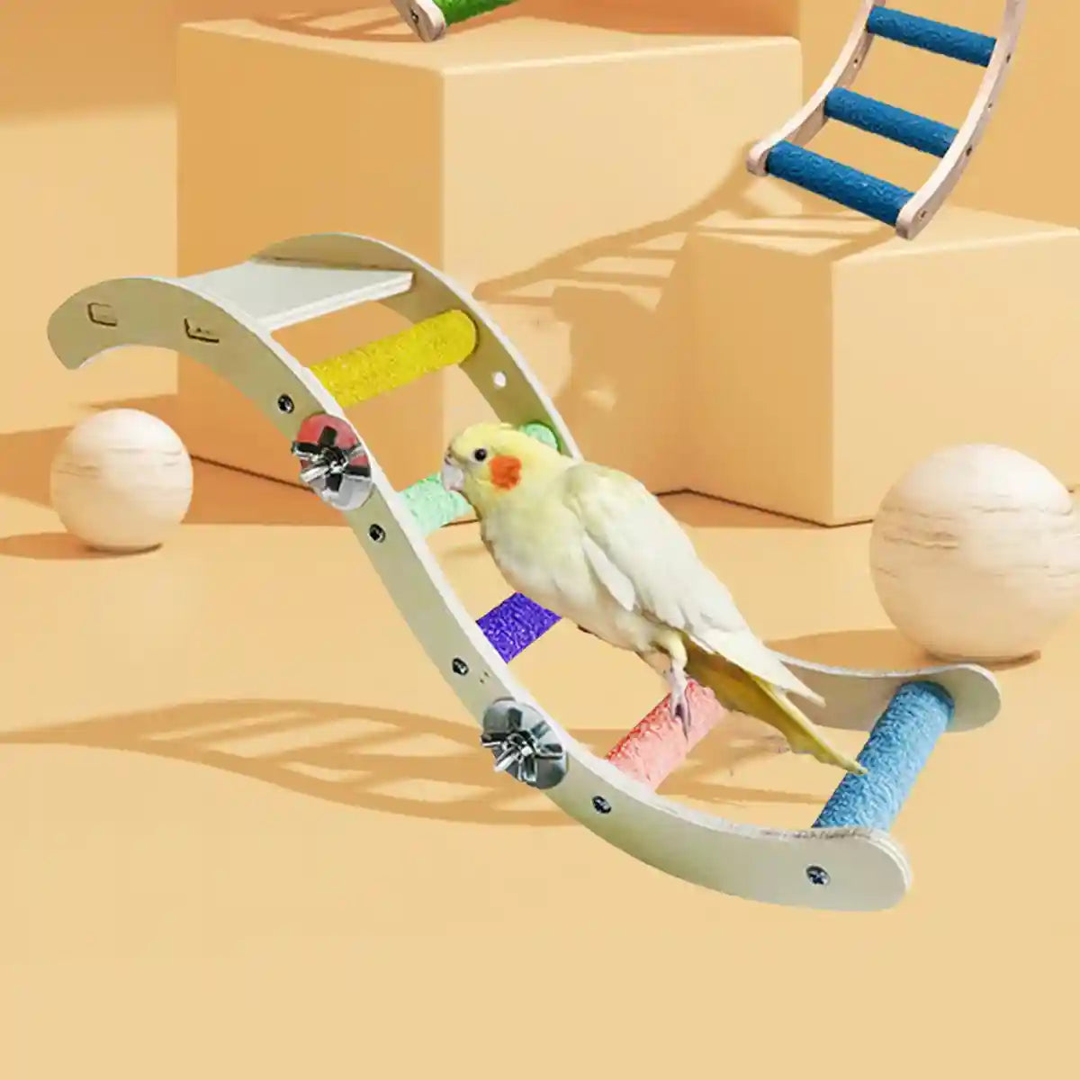 Parrot Climbing Ladder Toy for Birds Claw Care & Swing Platform