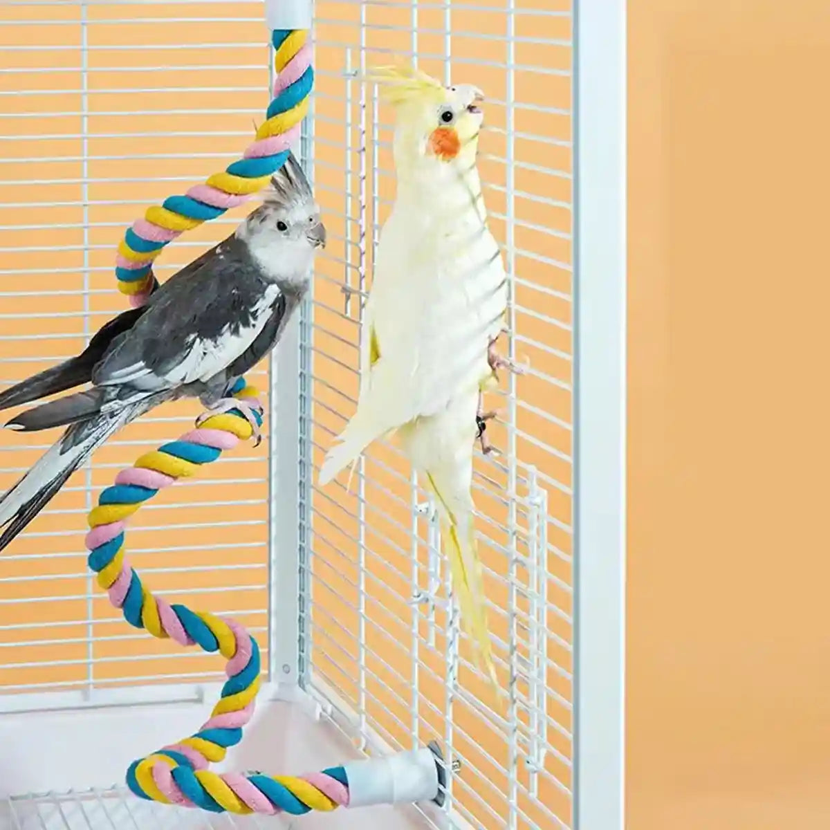 U-Shaped Parrot Climbing Rope Perch Flexible Bird Cage Toy