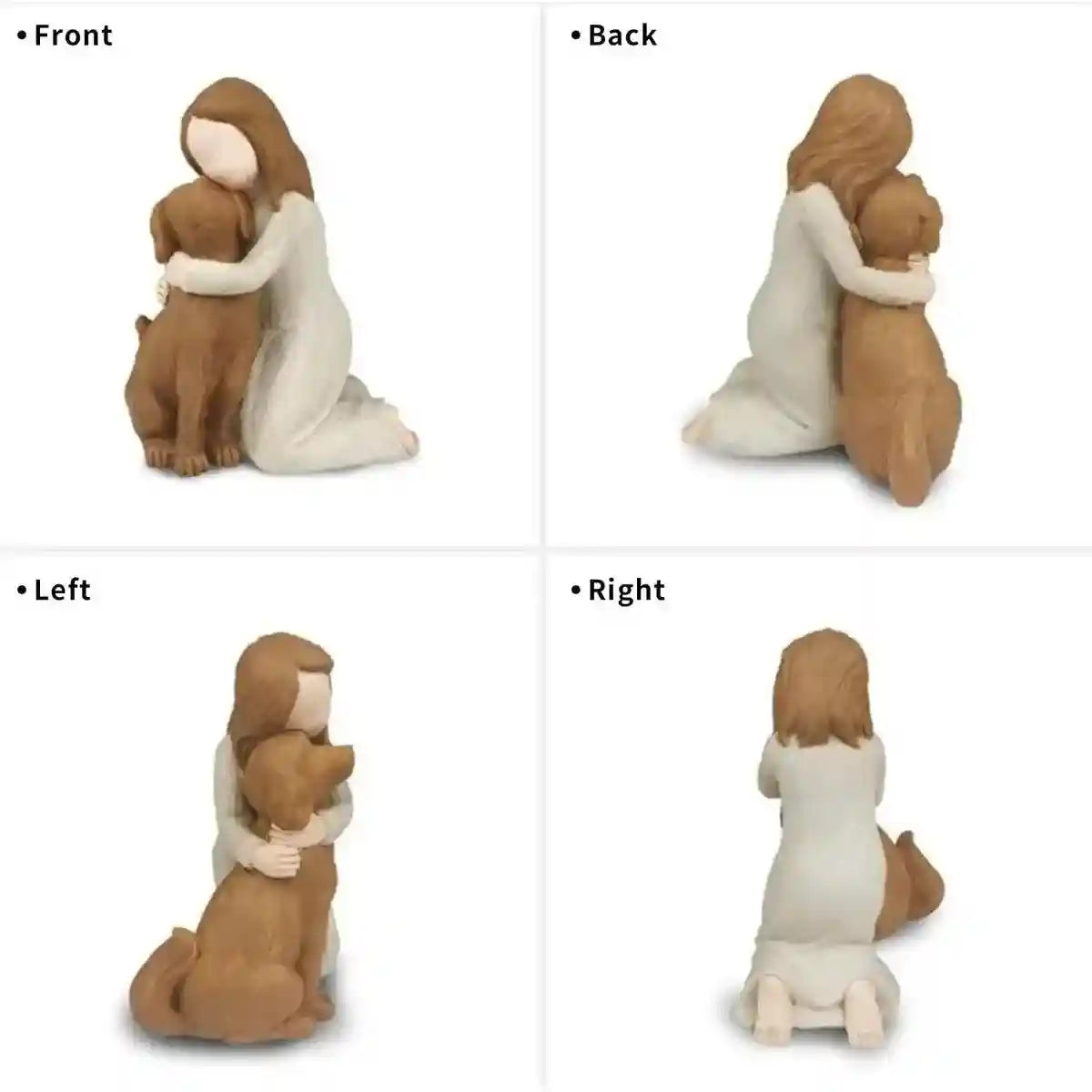Heartwarming Pet Memorial Statue Girl Hugging Dog Figurine for Home Décor