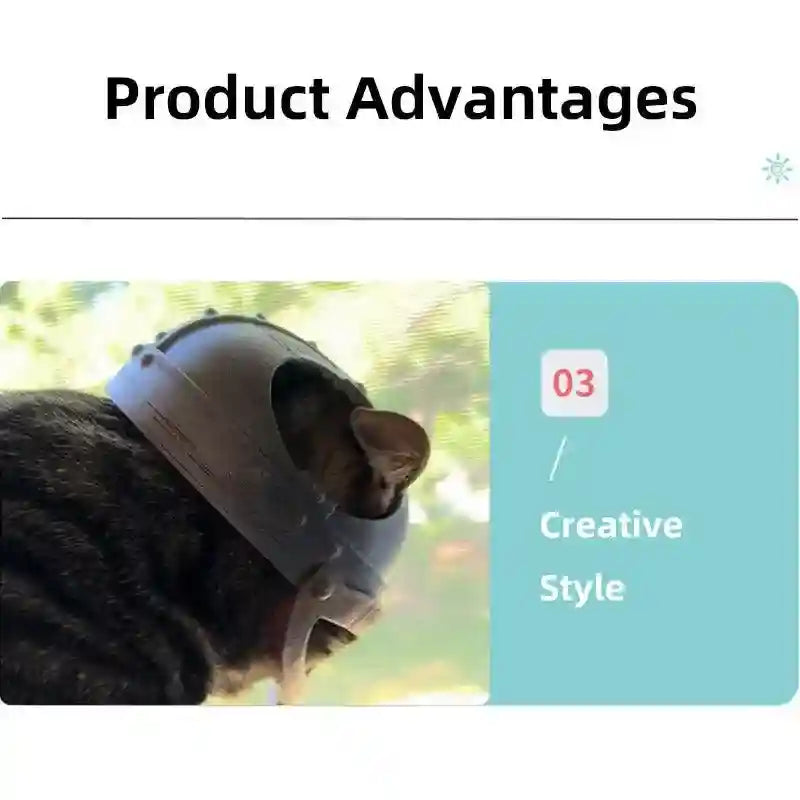 Viking Cat Helmet 3D Printed Pet Armor for Cosplay & Photos