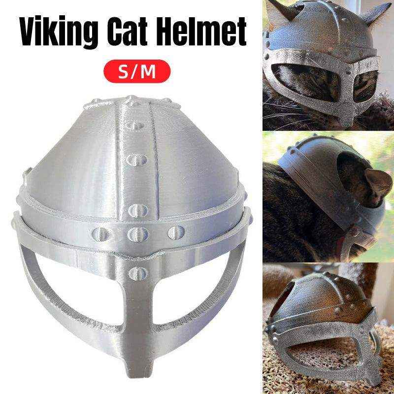 Viking Cat Helmet 3D Printed Pet Armor for Cosplay & Photos