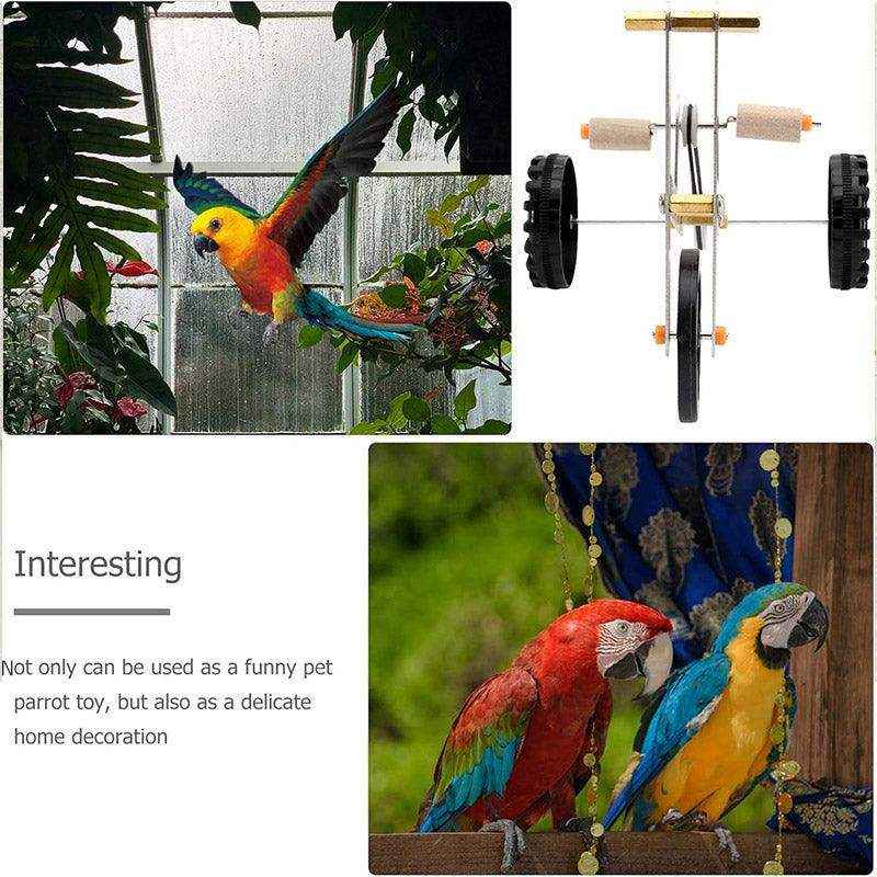 Interactive Bicycle Training Game Fun & Smart Parrot Toy for Active Birds