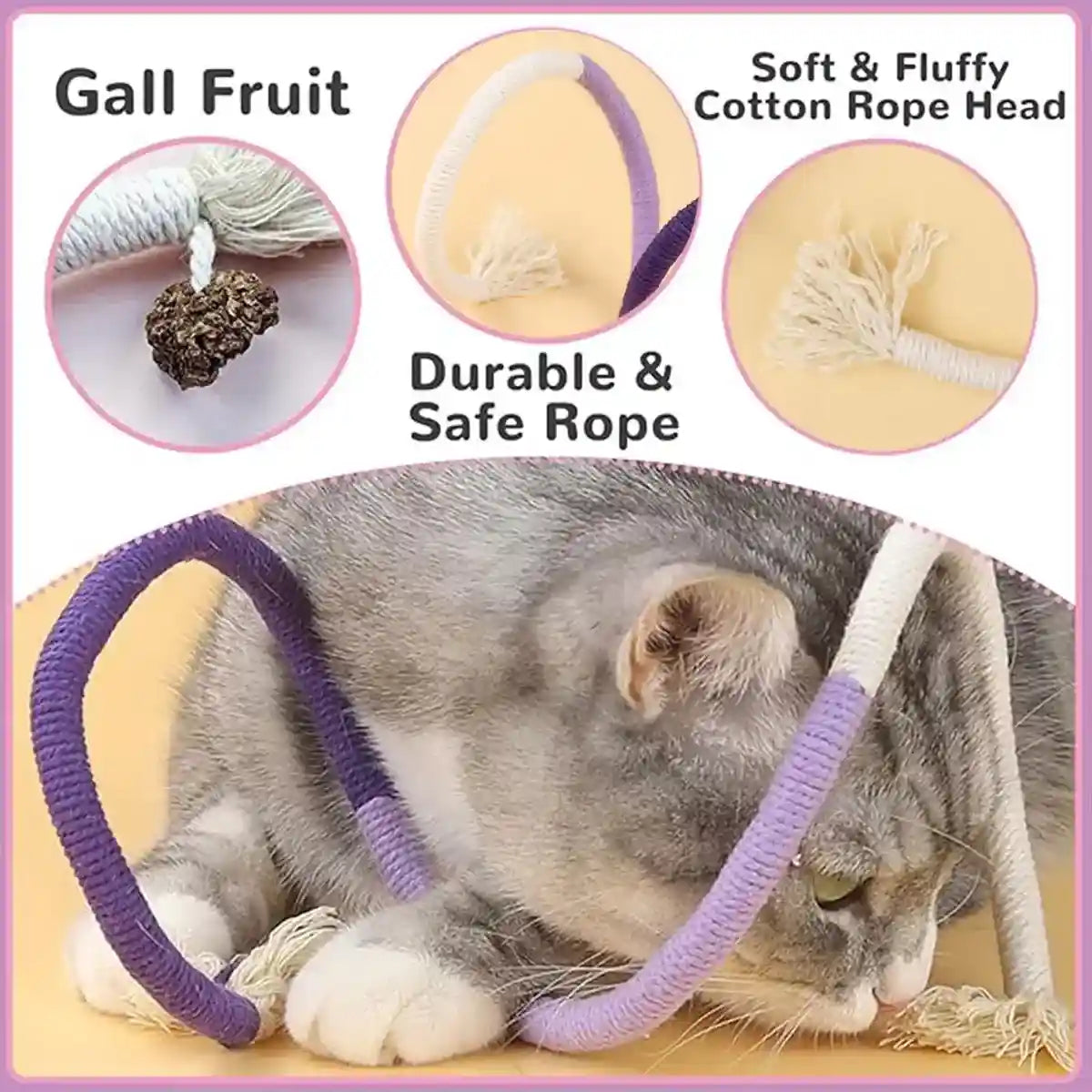 3PCS Interactive Chew & Scratch Toys with Cat Play Set for Indoor Fun