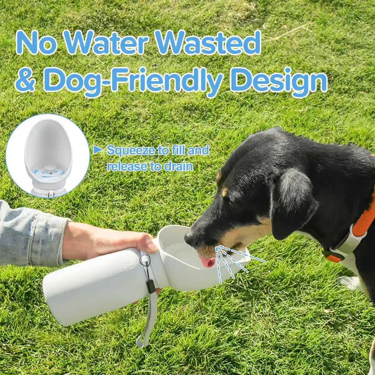 Foldable Dog Water Bottle 550ml Leakproof Pet Travel Dispenser