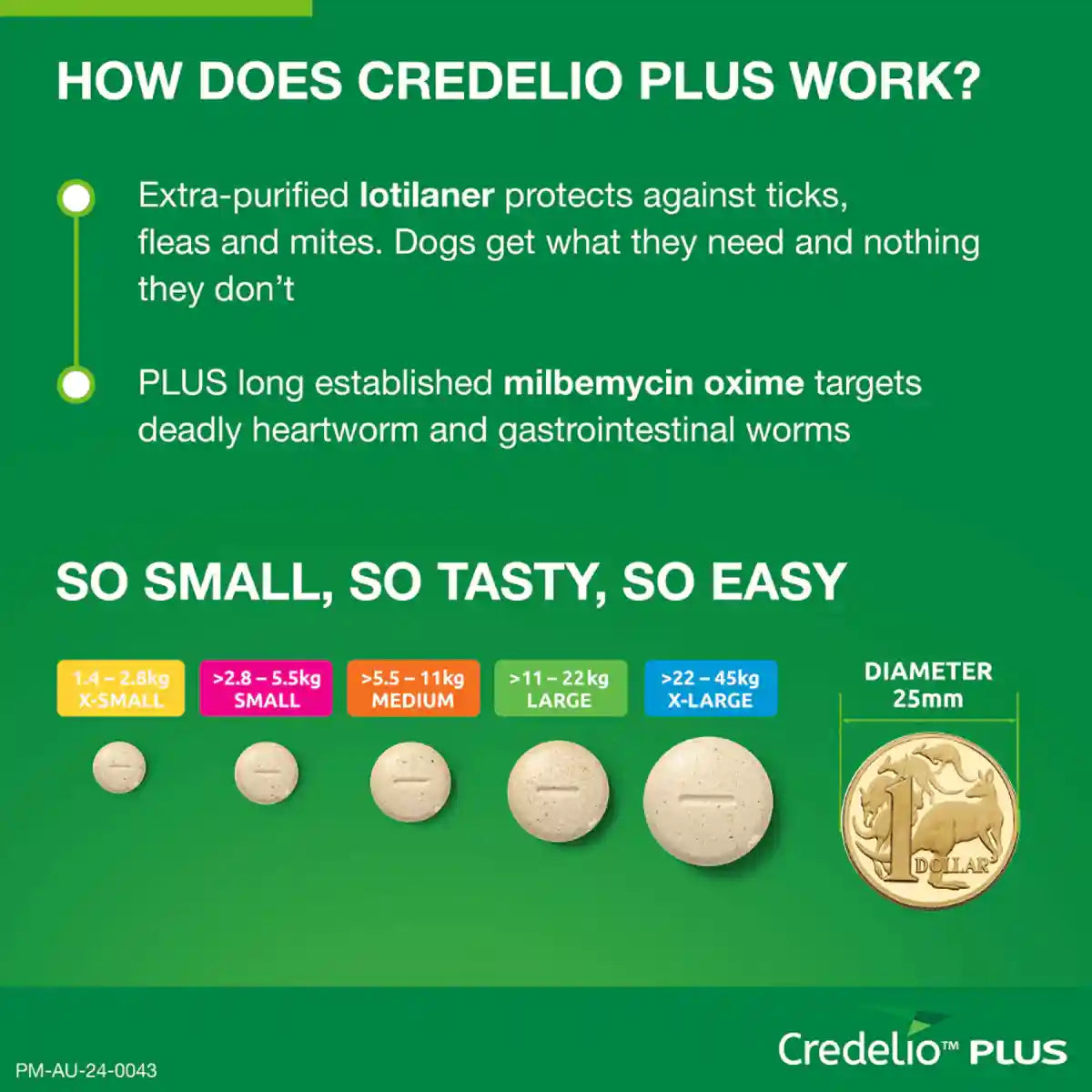 Credelio Plus Chewable Tablets For Large Dogs 11.1-22kg
