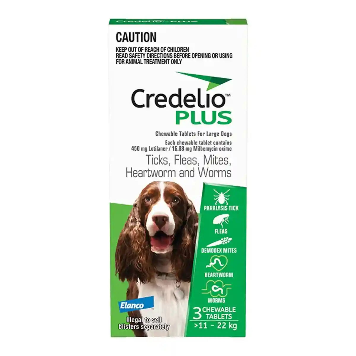 Credelio Plus Chewable Tablets For Large Dogs 11.1-22kg