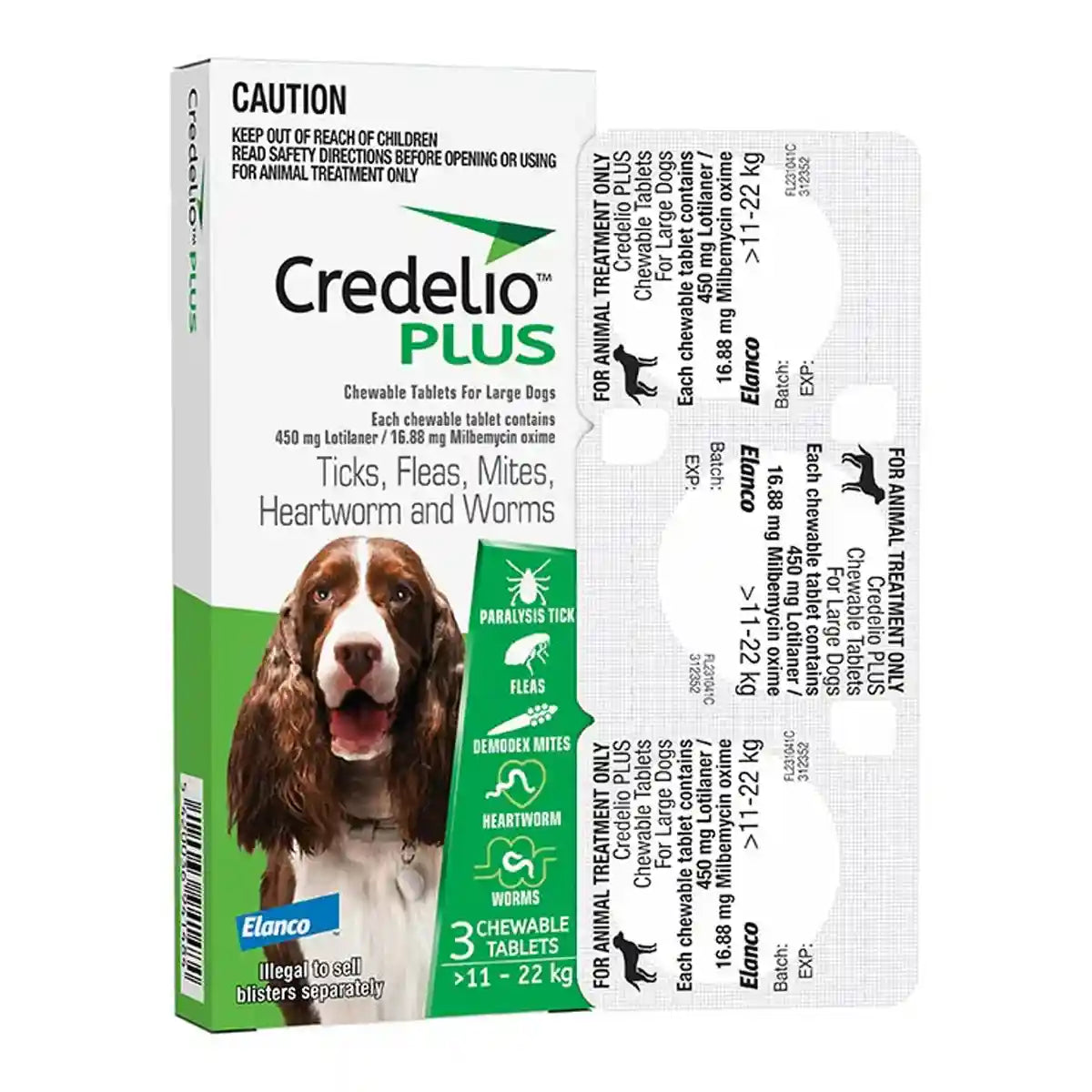Credelio Plus Chewable Tablets For Large Dogs 11.1-22kg