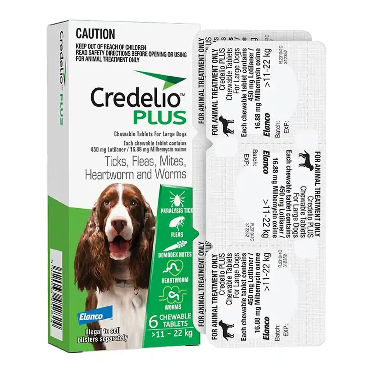 Credelio Plus Chewable Tablets For Large Dogs 11.1-22kg