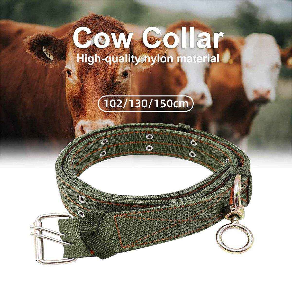 Heavy-Duty Adjustable Cattle Collar with Metal Buckle – Wear-Resistant Canvas