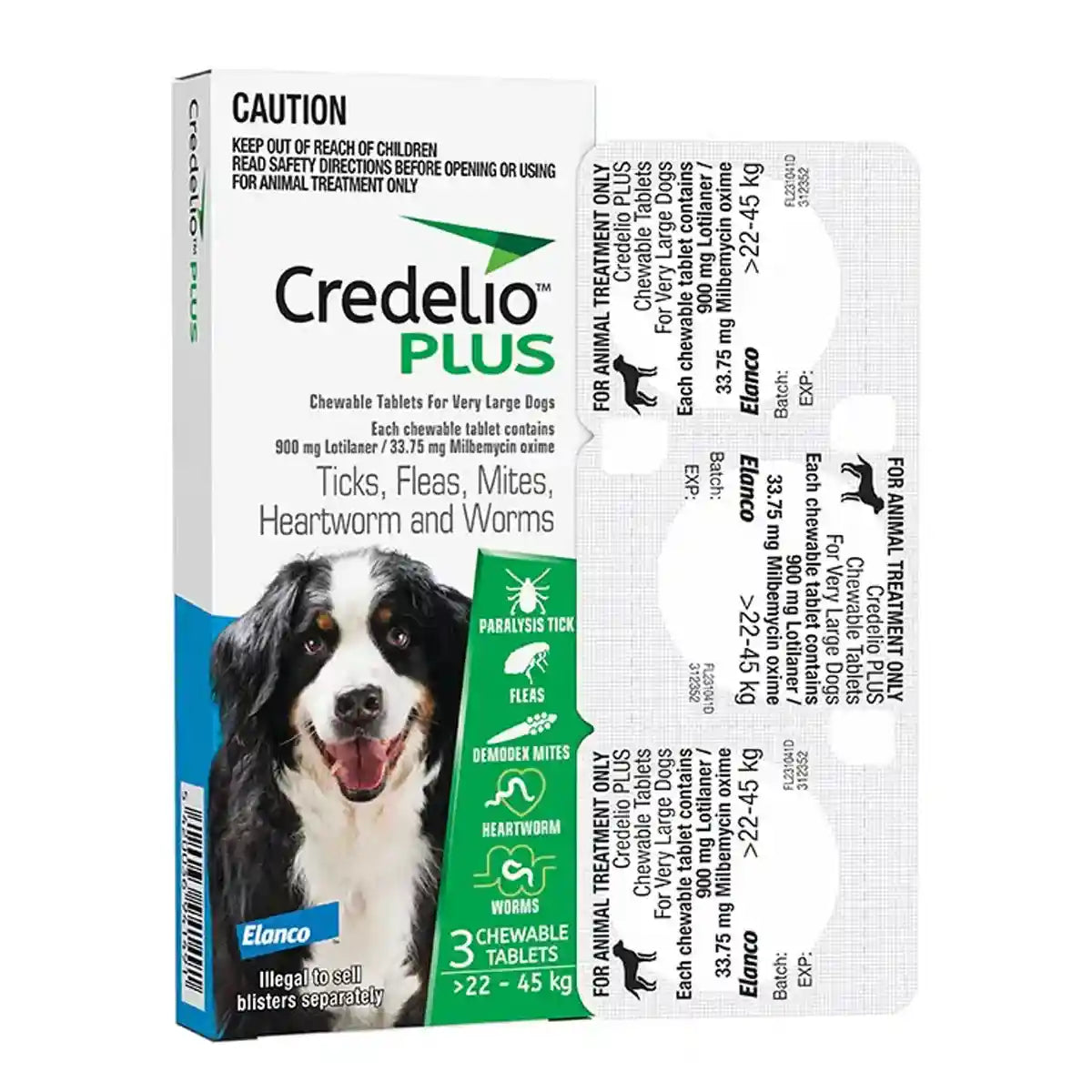 Credelio Plus Chewable Tablets For Extra Large Dogs 22.1-45kg
