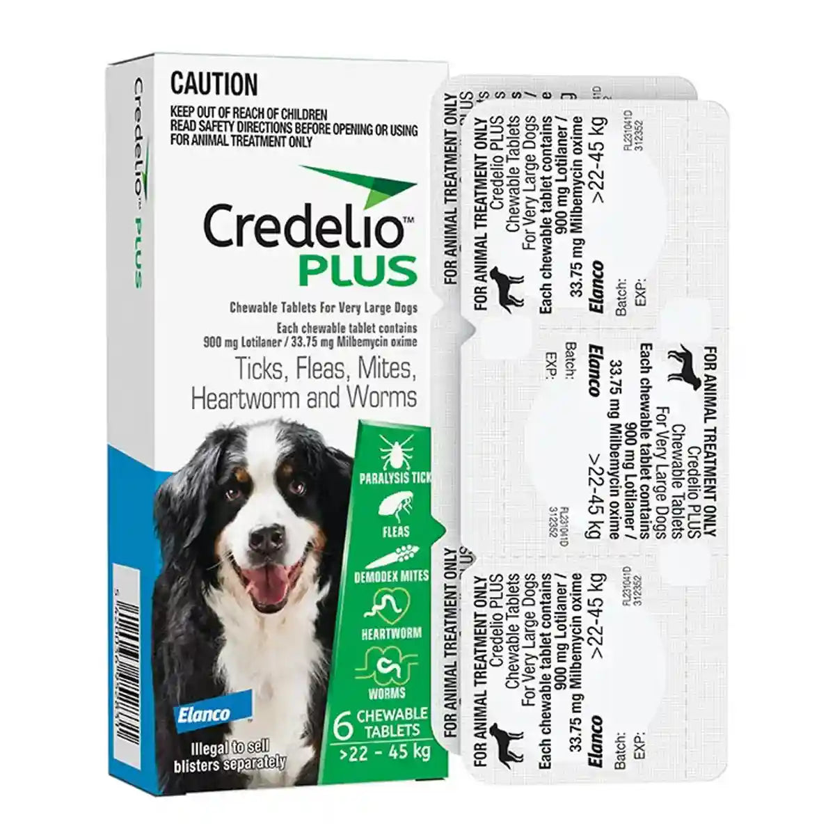 Credelio Plus Chewable Tablets For Extra Large Dogs 22.1-45kg