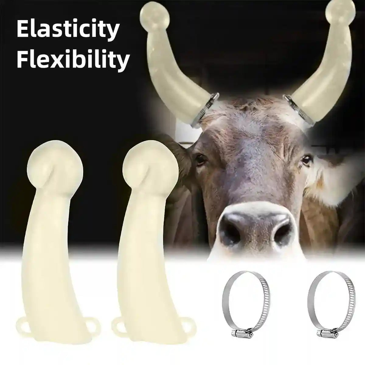 Safe and Adjustable Livestock Covers with Cow Horn Tip Protectors