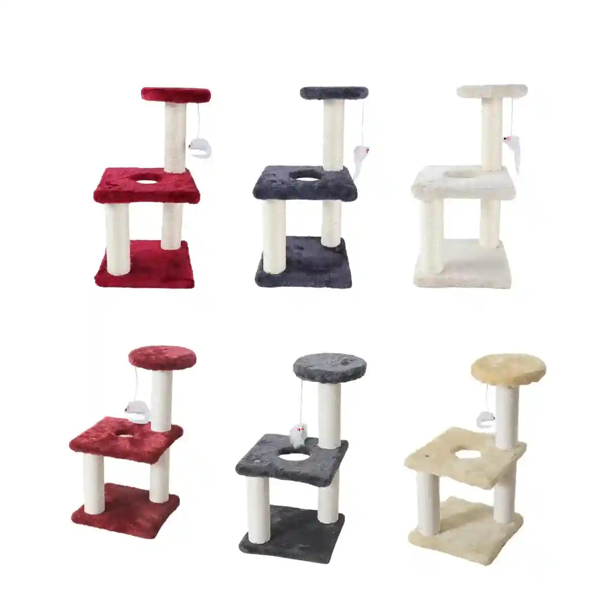 Compact Cat Climbing Post with Sisal and Hanging Toy for Kittens