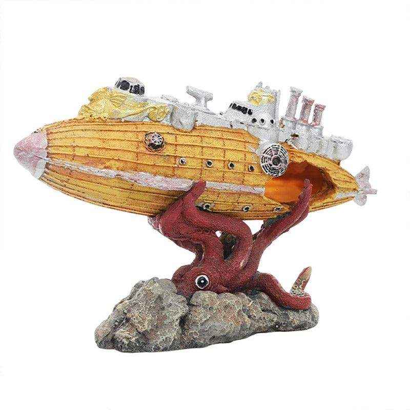Explore the Depths with This Submarine-Themed Aquarium Ornament